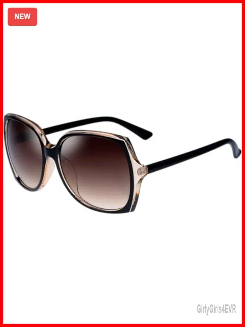 Oversized Cat Eye Hybrid Sunglasses with UV Protection